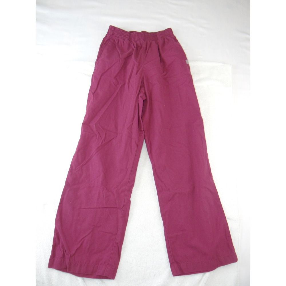 Butter-Soft‎ Womens Scrub Set Burgundy V-Neck Top Elastic Waist Pants Size Small - Picture 2 of 16